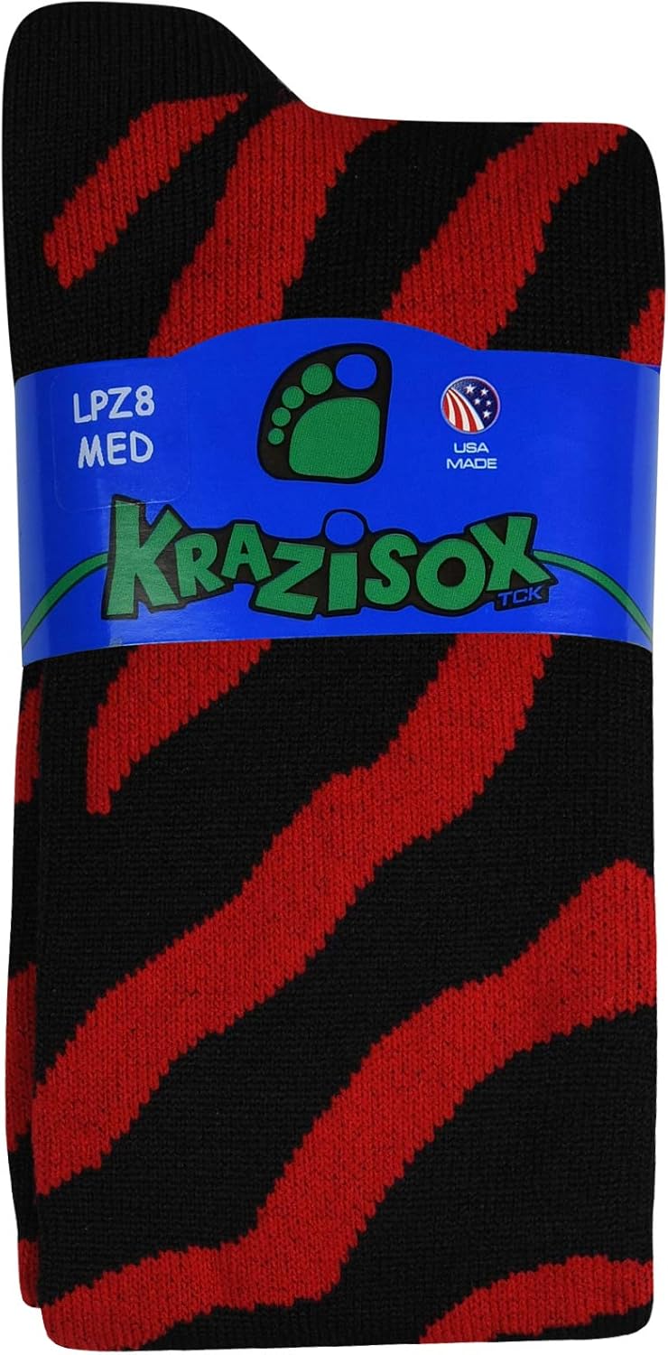 TCK Sports Krazisox Zebra Stripe Socks: Clothing