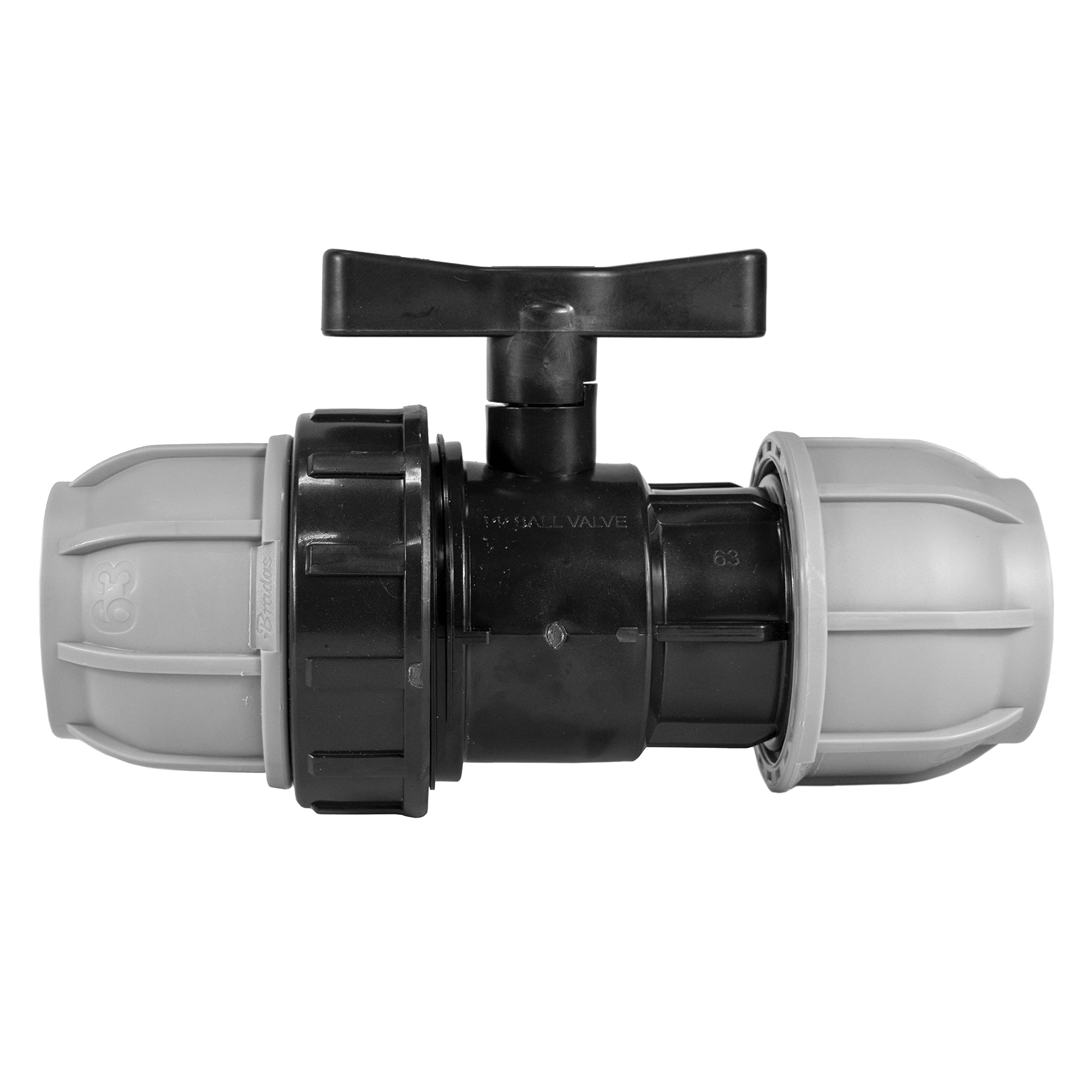 MDPE Water Supply Pipe connectors Flow Valve to Adjust The Water Flow or Turn on/Off,10 bar Pressure Rating,Removable Safety Handle (32mm)