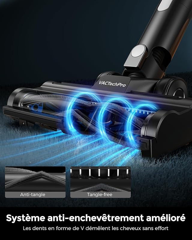 F02 Lite Aspirateur Balai sans Fil, 550W/50 Min/50 KPa