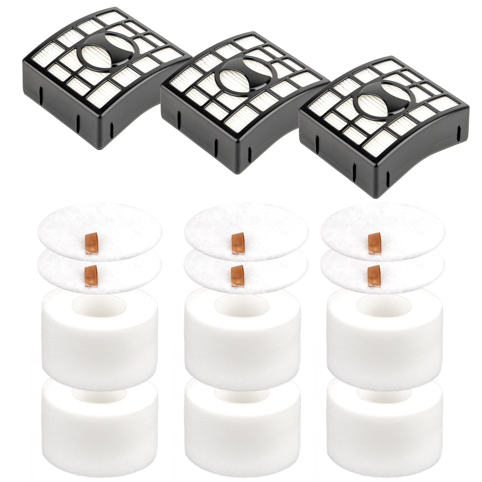 Photo 1 of (9 Pack) 3 Hepa Filters + 6 Foam Filters Compatible With Shark NZ801UK NV680 NV681 NV682 NV683 NV800 NV801 NV803 UV810 NV620 AX910 Series, Replacement HEPA Filter Parts, Compare to XHF680 & XFF680