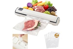 Vacuum Sealer, Portable 80kPa Food Sealer for Dry & Wet Food, Preserve Fruits Vegetables Meat Seafood, Compact Kitchen Vacuum