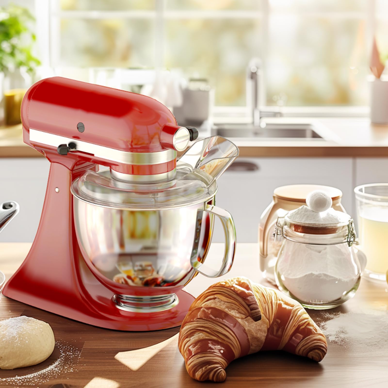 Pouring Shield for KitchenAid 4.5~5 Quart Tilt-Head Stand Mixer, Fits for KitchenAid 4.5~5QT Bowl(Stainless Steel, Glass and Ceramic), Attachment for Kitchenaid Mixers, Not Fit for Bowl Lift