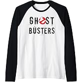 Ghostbusters Static Logo Text Raglan Baseball Tee