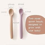 Moonkie Silicone Baby Spoons Set of 4 Soft-Tip Bendable Feeding view 2