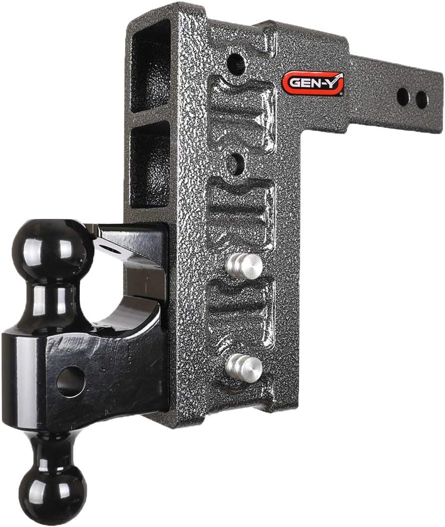 Amazon Com Gen Y Gh 624 2 5 Receiver Adjustable Pintle Combo Class V 21 000 Lb 4 Receiver Slots Drop Hitch Drop Raise 10 Multi Use Adjustable Hitch Ball Mount Hitch Automotive