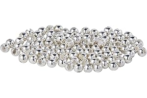 JUIFUTIME - 100pcs Tungsten Slotted Beads, Fly Tying Beads, Fly Fishing Beads, 3 Colors /5 Sizes for Fly Fishing