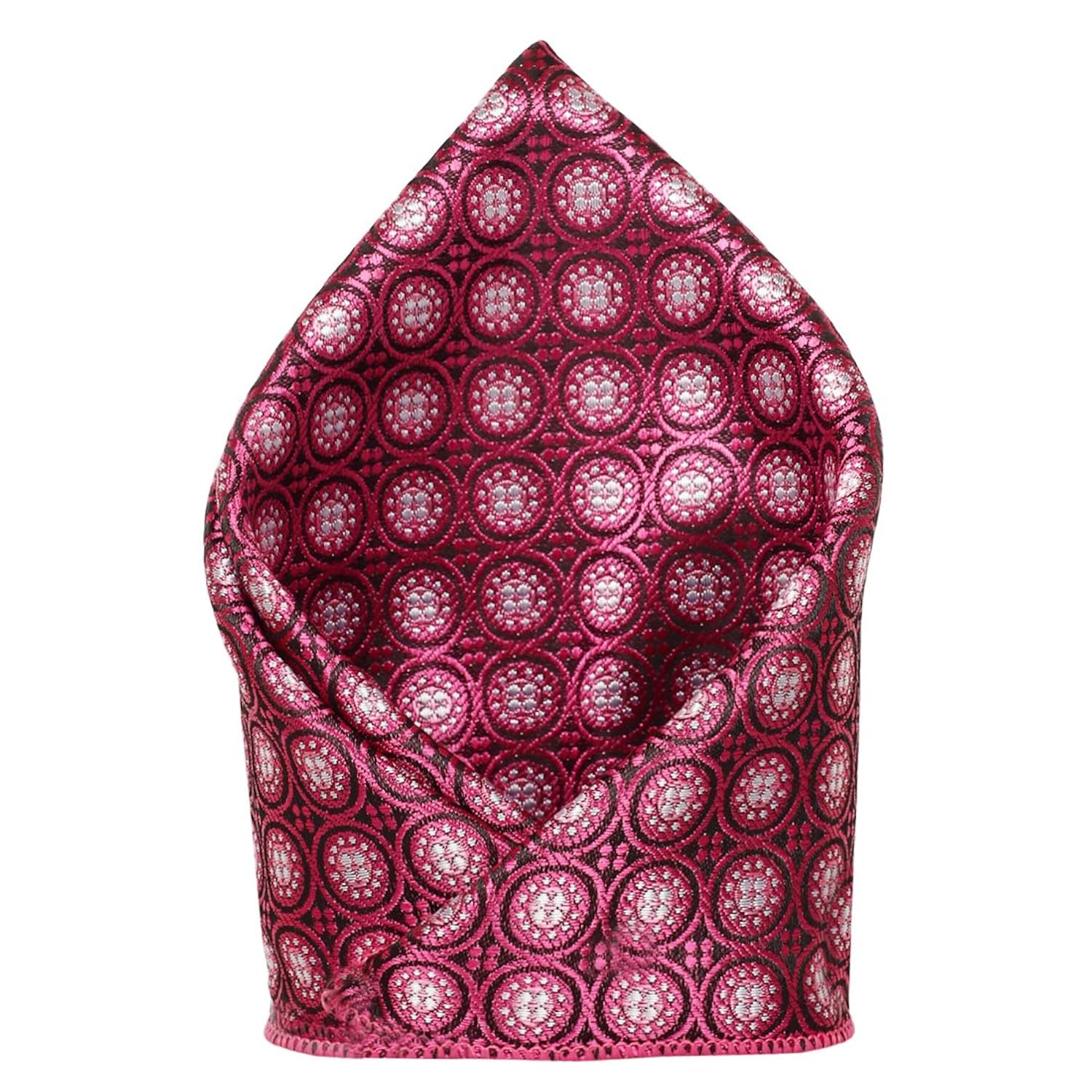 tieon men's designer neck tie & pocket square_3 inch_paisley_pink
