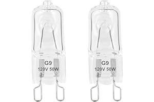 YEGRUEB G9 Heat Lamp Bulbs for Reptile,Day White, Mini Halogen Bulb 50W, Infrared Reptile Heat Lamp for Bearded Dragon Gecko Turtle Lizard, Pack of 2