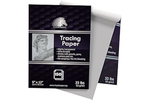 MyArtscape Tracing Paper Pad - 33lb - 9" x 12" - 150 Transparent Sheets - Artist Quality - High Transparency - Professional Art Supplies