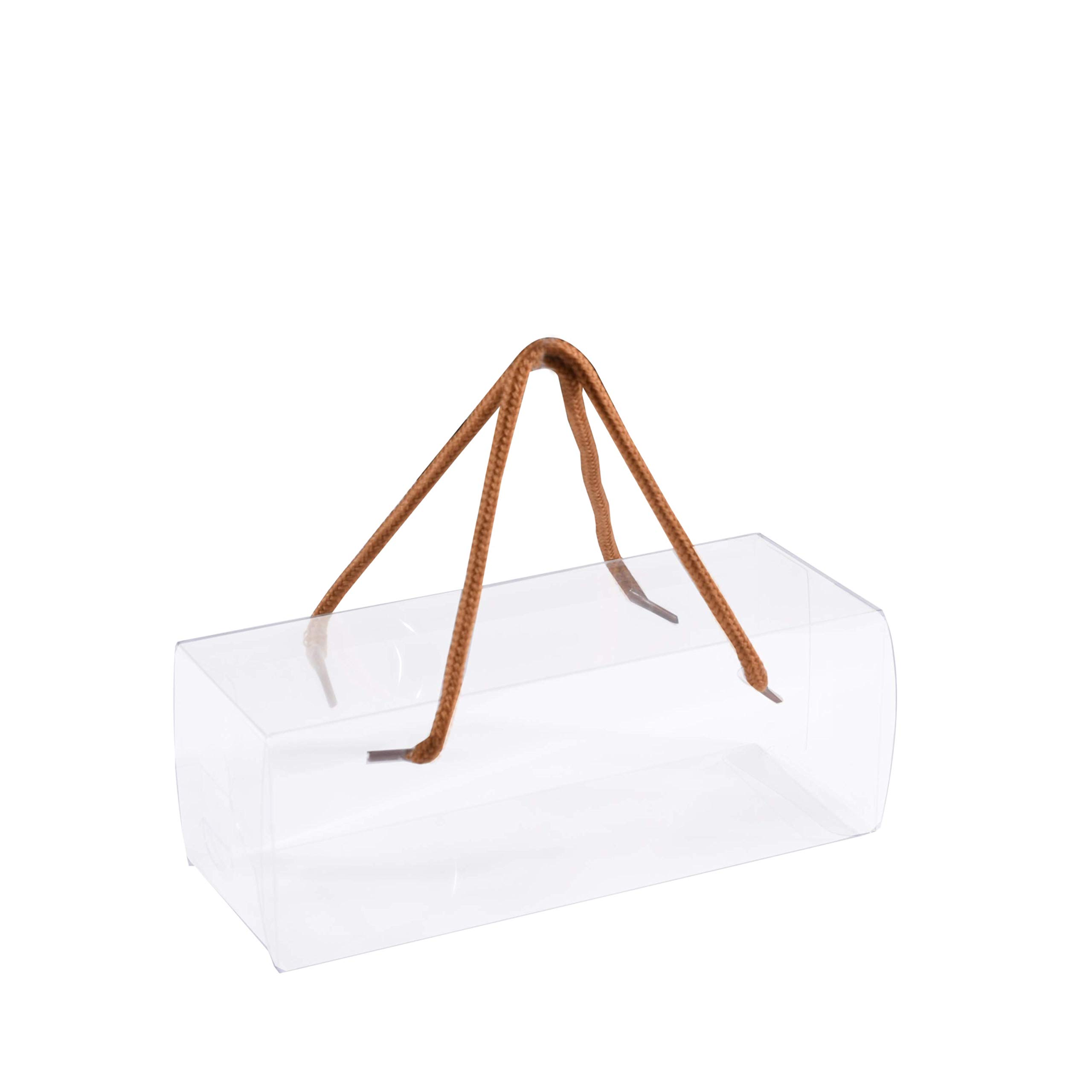 Clear PET Plastic Storage Boxes with string – Transparent Gift Boxes, Empty Containers Packing Box for Party Favors Ideal for Cookies, Ornament, Gifts, Wedding, Birthday and Parties 8"x3"x3" (8 Pack)