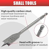 Shall 8-Piece Wood Spade Drill Bit Set 1/4 Inch Hex Shank Ø6-32 mm Pouch view 3