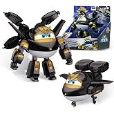 Super Wings Transformable Toys, 5 in Dark Golden Boy Airplane Robot Toy | 2 in 1 Mode Rescue Bots Action Figure for 3-5 Year Old Boys, Season 10 Plane Toy for Toddlers Kids Age 3 4 5 6