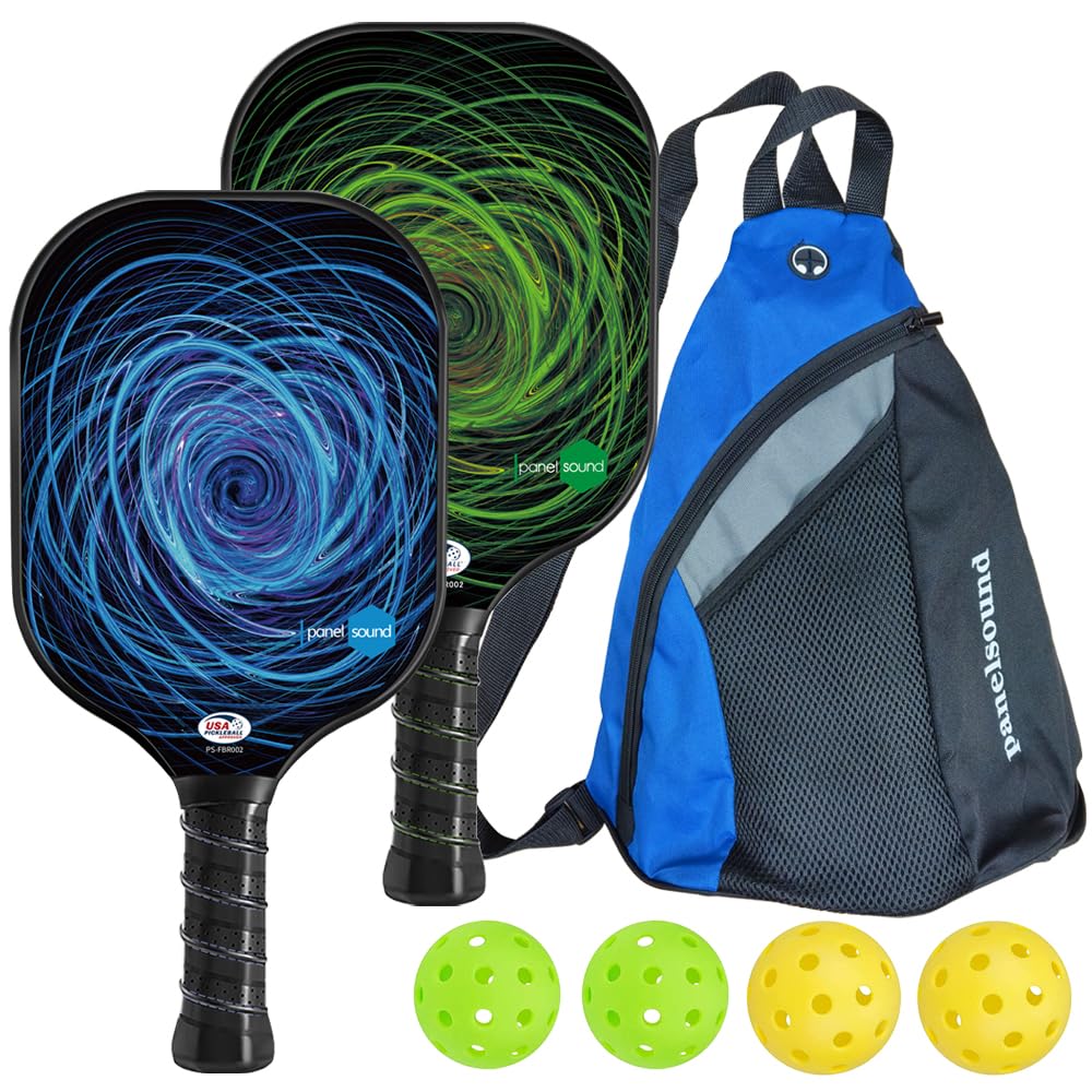 Photo 1 of Pickleball Paddles Set of 2, USAPA Approved Fiberglass Pickleball Rackets Set Lightweight with 4 Outdoor Pickleballs & 1 Carrying Case