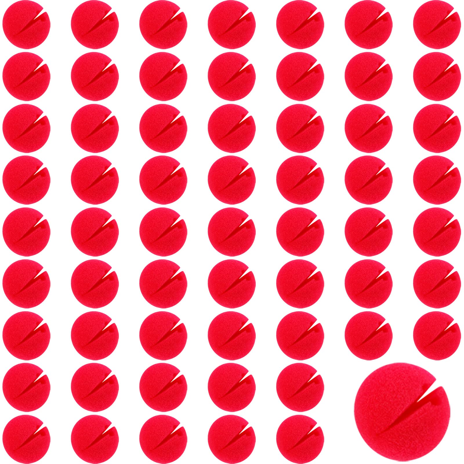 Photo 1 of Boao 60 Pieces Red Clown Noses Cosplay Noses Foam Circus Noses for Halloween Christmas Carnival Costume Party Dress Up