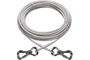 XiaZ Dog Tie Out Cable, Heavy Duty Dog Chains for Outside with Lockable Hook, Pet Runner Cable Leads for Yard, Dog Line Tether for Small Medium Large Dogs Up to 250 LBS