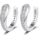 Bellitia Jewelry 925 Sterling Silver Ear Cuff Earrings for Women, CZ Non-Piercing Ear Cuffs Clip On Earrings Cartilage Helix Wrap Earrings for Women Ladies Jewelry Set