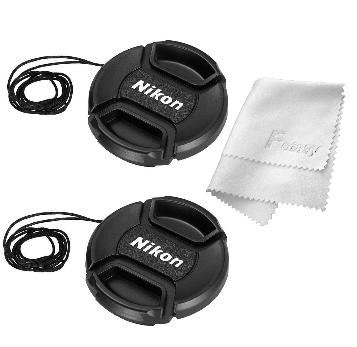 55MM Center Pinch Lens Cap for Nikon DSLR Lenses with 55mm Filter Diameter (2 Packs)