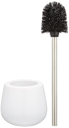 Wenko 21655100 WC Garnitur Malta und Bürstenhalter, 14 x 38,5 x 14 cm, weiß, Keramik