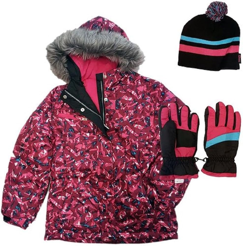girls coat with gloves