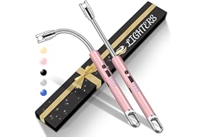 JAMESTRY 2 Pack Electric Candle Lighters, USB Rechargeable Lighter with Windproof Flameless & Extended Handle, Suitable for Candles, BBQ, Camping, Gas Stove, Festivals Gift (Pink, 2 Packs-A)