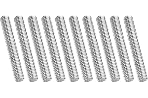 PATIKIL 3/8"-16 UNC 304 Stainless Steel Fully Threaded Rod, 10Pcs 3" Length Long Threaded Screw Right Hand Threads All Threaded Rod Studs for Anchoring Bolt, Clamps, Hangers and U-Bolts