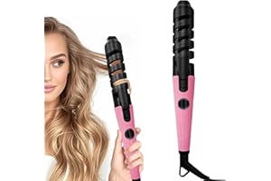 AUITRONCARE Anti-Scald Ceramic Curling Wand,Portable Curling Iron,Automatic Spiral Hair Curler for Women,Detangle Scald-Free Fast Heating Rollers Suitable for Long and Short Hair Styling(Pink01)