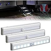Nilight RV Step Lights 3PCS LED RV Exterior Lighting for Travel Camper | Motion Sensor, Battery Operated, Magnetic Stick Strip, Wireless Design, Motorhome Cabinet Trailers Under Cabinet Step Tent