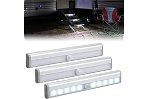 Nilight RV Step Lights 3PCS Motion Sensor Activated LED Bar RV Exterior Lights Battery Operated Wireless Magnetic Stick Strip Lighting for Motorhome Travel Trailers Camper Under Cabinet Step Tent