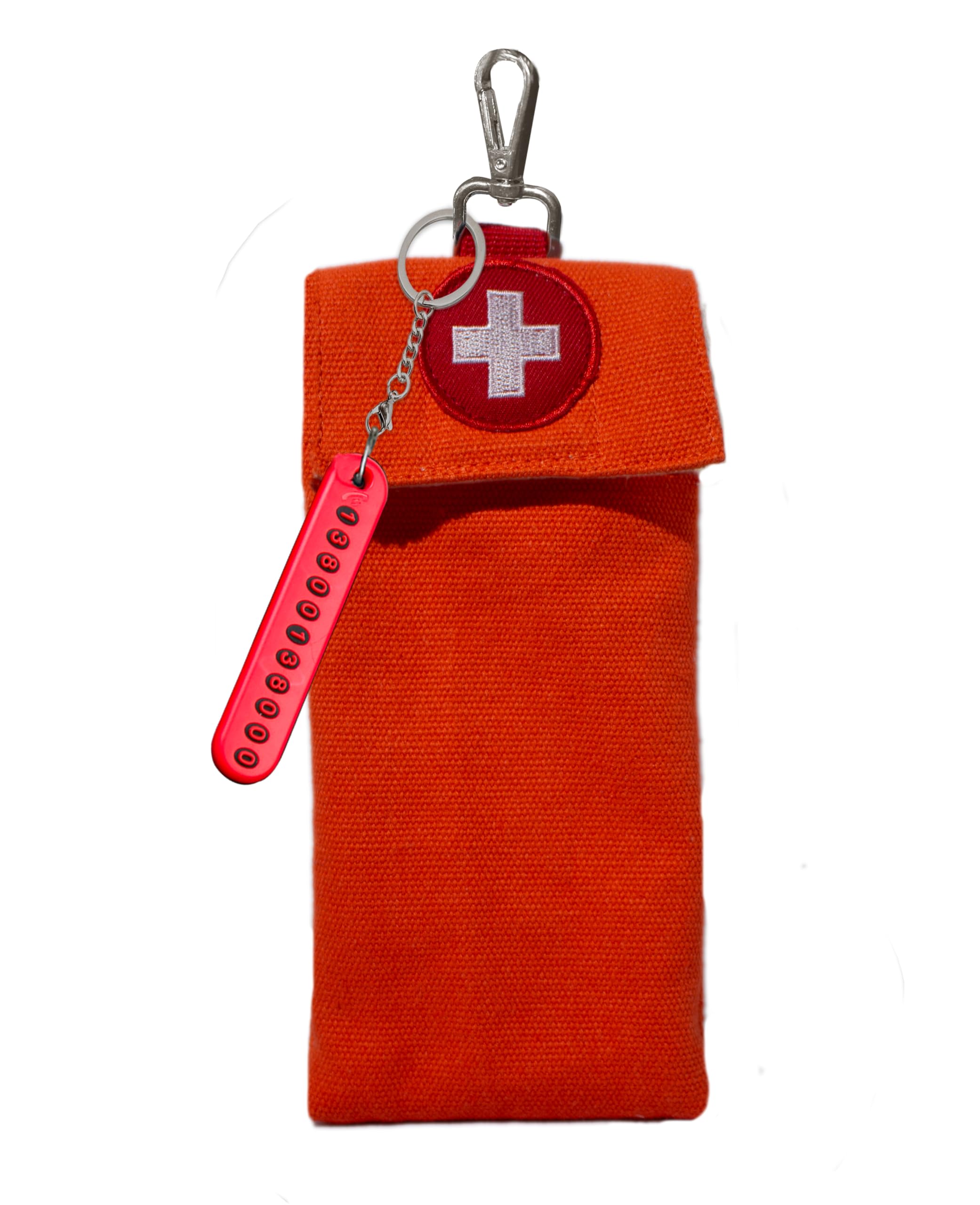 Epipen Medical Carrying Case, Shock Absorbing Travel Medication Organizer, Emergency Medical Bag for 2 EpiPens, Asthma Inhaler, Auvi-Q, Allergy Supplies (Orange)