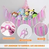 VISATOR Toy Hammock for Stuffed Animals Macrame Storage Net 55"x42" view 5