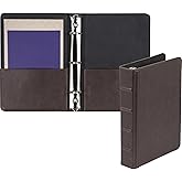 Samsill Vintage Leather Mini 3 Ring Binder 1 Inch Round Ring (Holds 200 Sheets), 5.5 x 8.5 Inch Documents, Professional Organizer, Planner, Notebook, Brown