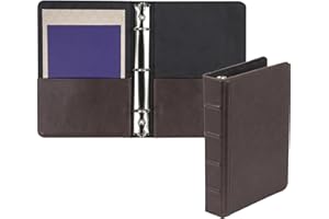 Samsill Vintage Leather Mini 3 Ring Binder 1 Inch Round Ring (Holds 200 Sheets), 5.5 x 8.5 Inch Documents, Professional Organizer, Planner, Notebook, Brown