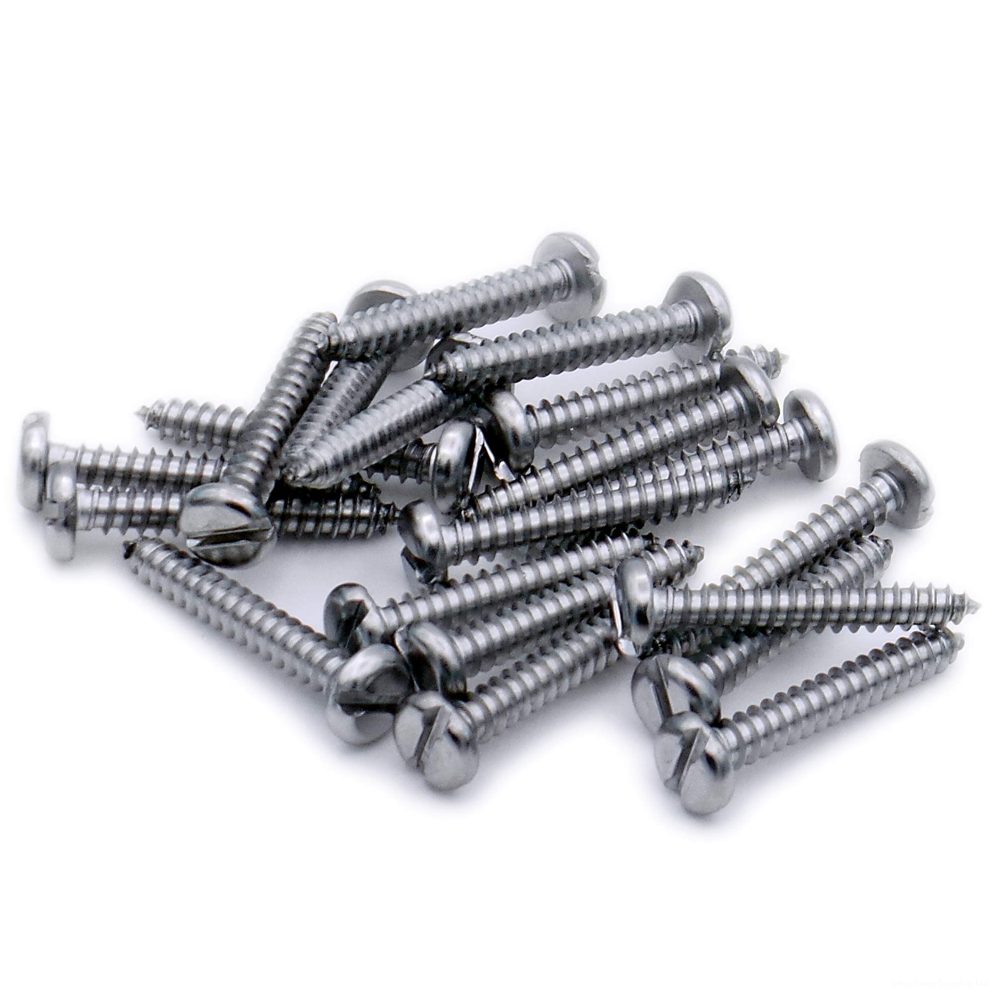 No.12 x 1.5 (5.5mm x 38mm) Slot Pan Self-Tapping Screw - Stainless Steel (A2) (Pack of 20)