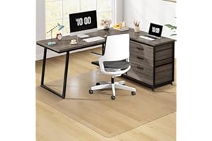 FUNMAT Clear Chair Mat, 75" x 60" Large Chair Mat for Hard Floors, Easy Glide Desk Mat for Rolling Chair, Anti-Slip Vinyl Floor Mat for Home Office Living Room, Clear