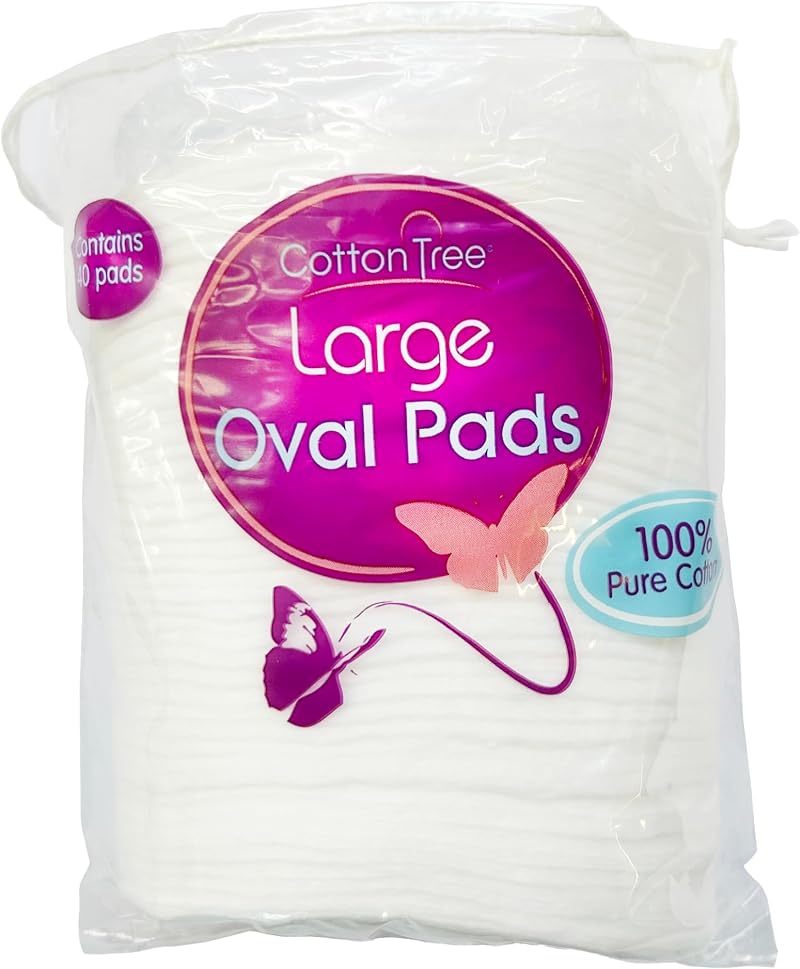 Cotton Tree Large Oval Pads 100% Pure Cotton 40 Pack
