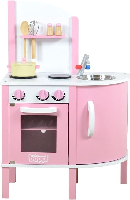 Amazon Com Boppi Wooden Toy Kitchen Playset With Accessories