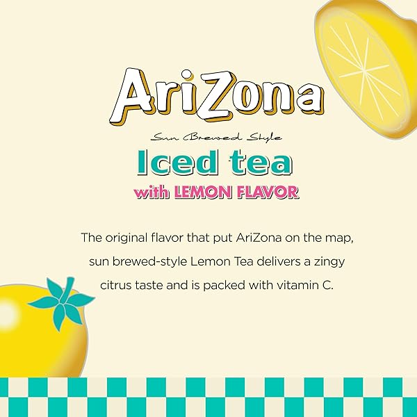 ARIZONA TEA, PREMIUM BREWED LEMON BOTTLED TEA, 16 FL OZ (PACK OF 12)