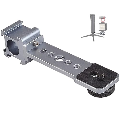 Triple Cold Shoe Gimbal Microphone Mount, Mic Led Light Extension