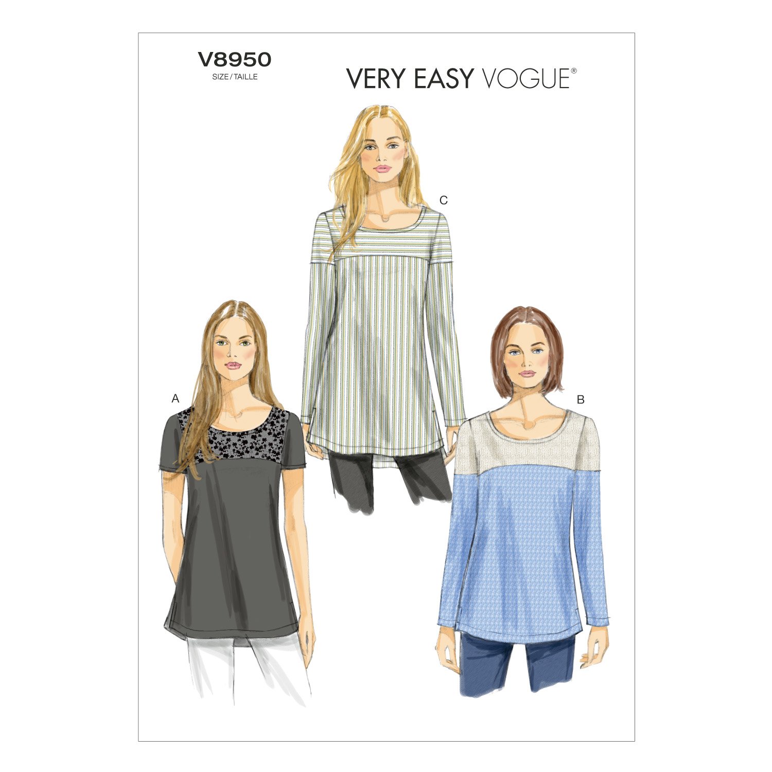 VOGUE PATTERNS Pot, Cotton, Spandex, Mesh, Multicolor, E5 (14-16-18-20-22)