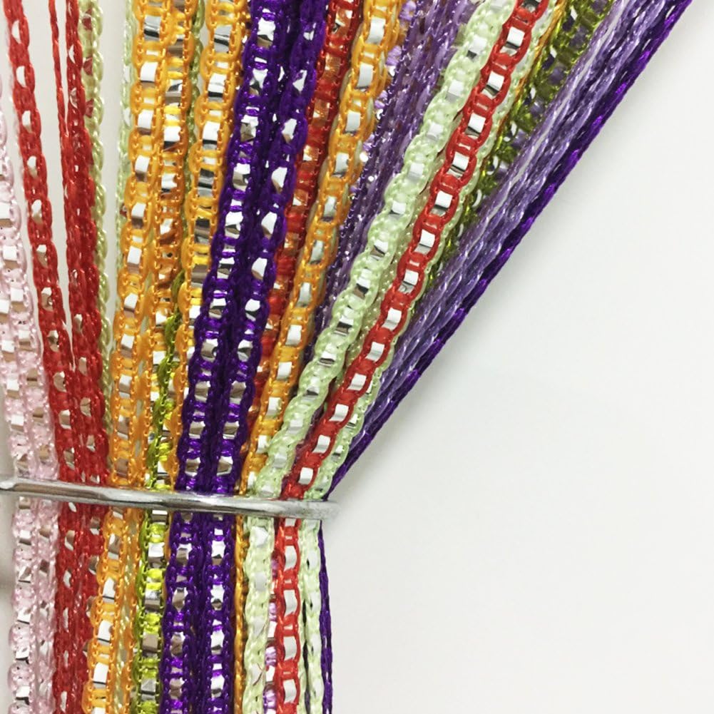 AYG Glitter String Curtain Panels (Rainbow) 100CM(Wide) x 200CM (High)