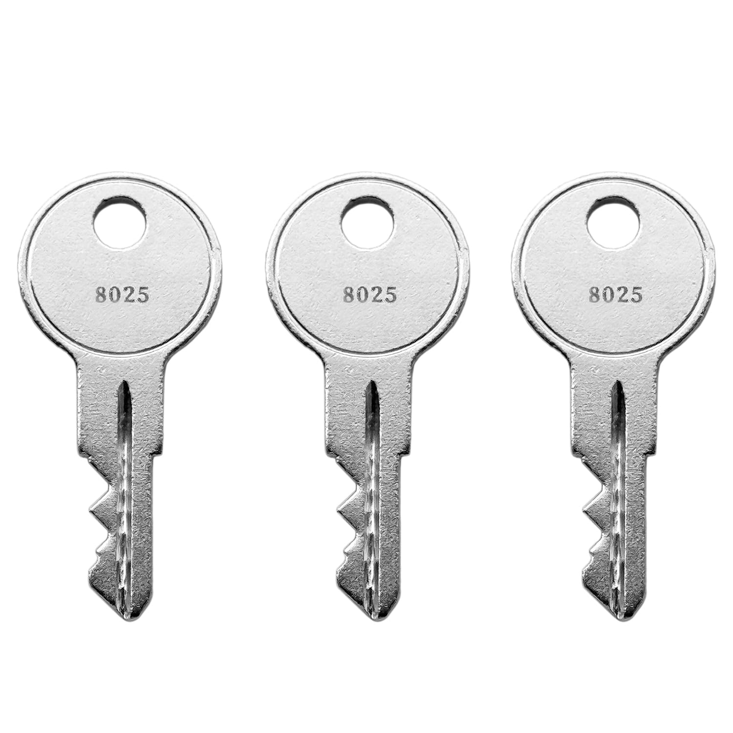 Photo 1 of (3) KeyPower 8025 Keys for Coleman Pop-Up Campers Step Up Door from 1998-2012 RV Fleetwood Folding Trailers Locks Replacement Key Pre Cut to Code