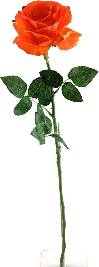 Rose De Boheme Fleur Artificelle Sur Tige Toucher Naturel Rouge Orange 67 Cm O 10 Cm Amazon Fr Cuisine Maison