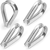 Jamiikury M3 Wire Rope Thimble, 304 Stainless Steel Thimble for 3/32-1/8 Inch Diameter Wire Rope, 24 Pieces