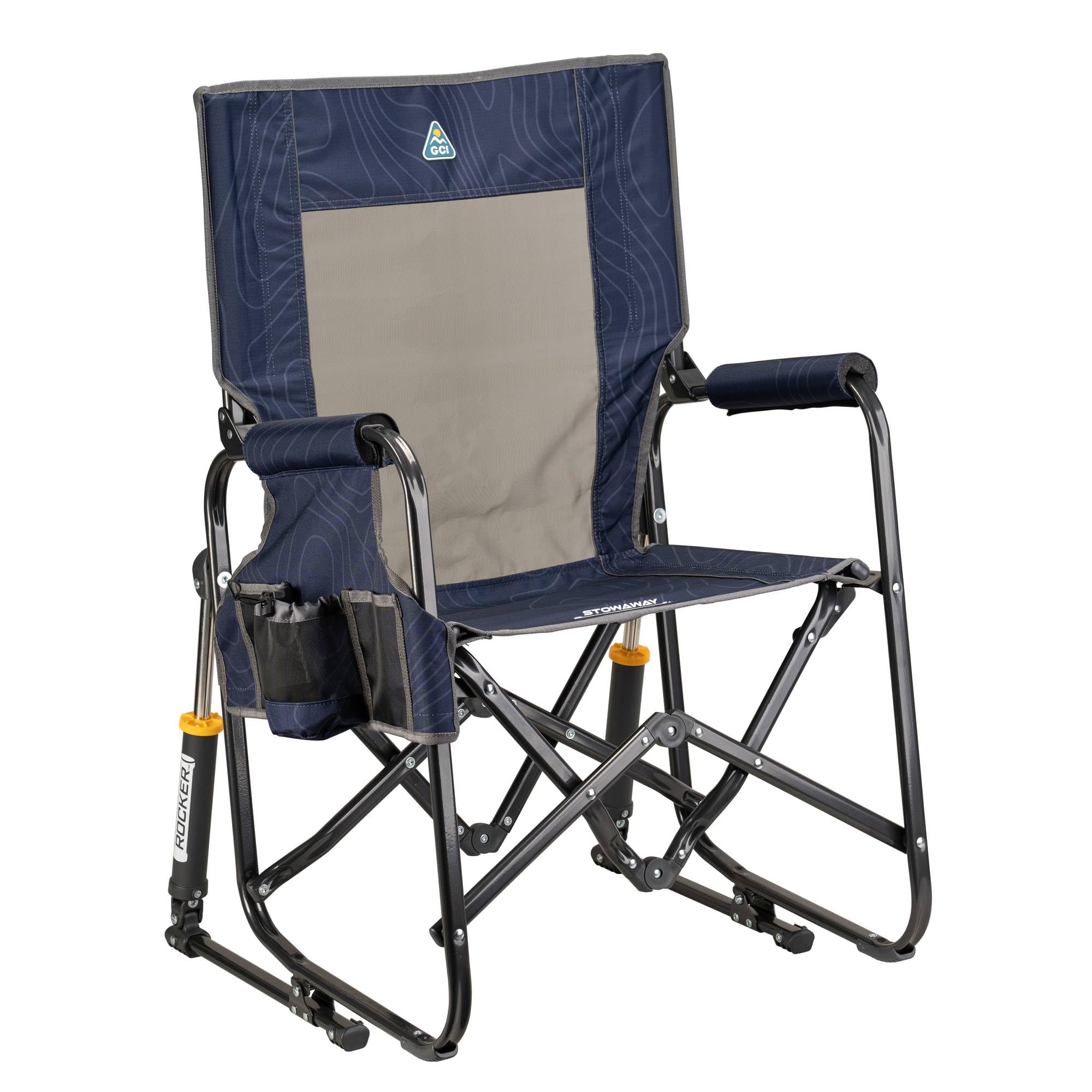GCI Outdoor Stowaway Rocker - Navy Topo Image