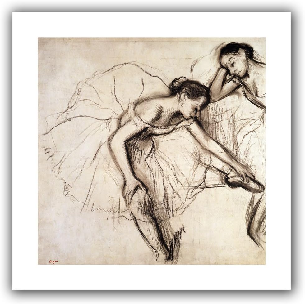 ArtWall 'Two Dancers Resting' Unwrapped Flat Canvas Artwork by Edgar Degas, 22 by 22-Inch
