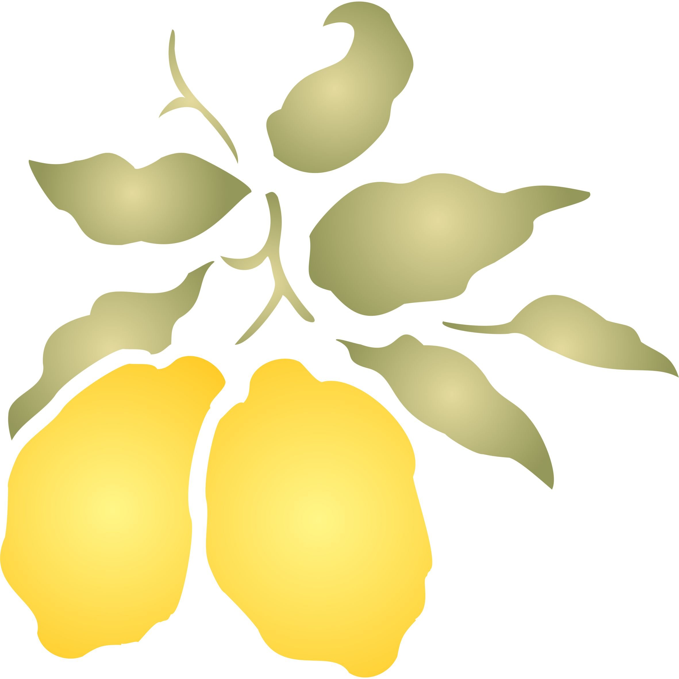 Lemon Stencil - 16.5 x 16.5cm - Reusable Fruit Vegetable Kitchen Wall Stencil Template