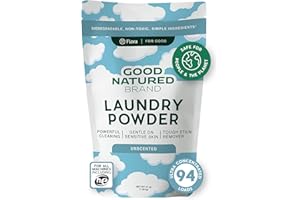 GOOD NATURED BRAND | Natural Laundry Detergent Powder & Washing Soda for Tough Stains & Odors | Hypoallergenic, Safe for Sensitive Skin | Biodegradable & Eco-friendly | Unscented | 47 oz 94 Loads