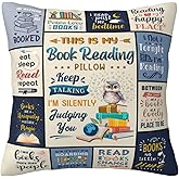 Book Lovers Gifts for Women, Valentines Day Gifts for Book Lovers, Bookish Gift for Women, Book Themed Presents, Gift for Women Readers, Book Club Presents, Bookworm Present Pillow Cover 18×18