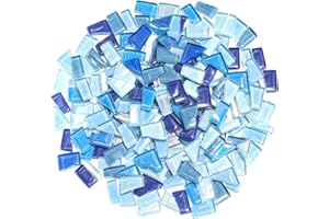 ZWCT Blue Mixed Irregular Mosaic Glass Mosaic Tiles Pieces, 300 Grams Mosaic DIY Set Adult Mosaic Set, Mosaic Crafts Mosaic Making Supplies.