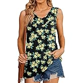 AYIFU Womens Summer Tank Tops V Neck Sleeveless Shirts Casual Loose Fit Tunic